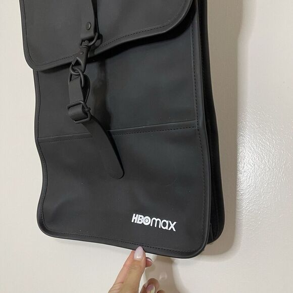 RAINS Waterproof Backpack Black Laptop bag sleek design HBO MAX branded NWT $110 - Picture 2 of 8